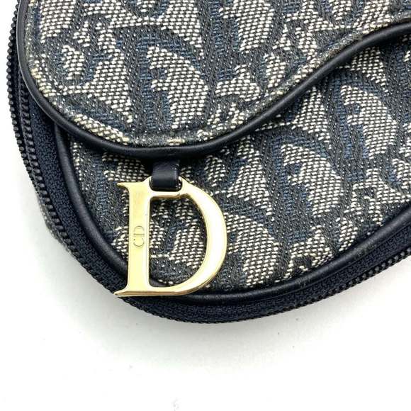 Dior Pouch Navy Blue Canvas Trotter Saddle Women's - Picture 10 of 10